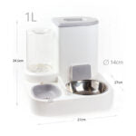 Multifunctional 2 in 1 Manual Pet Feeder Set with Water and Food Dispensers and Stainless Steel Bowl - Medaid