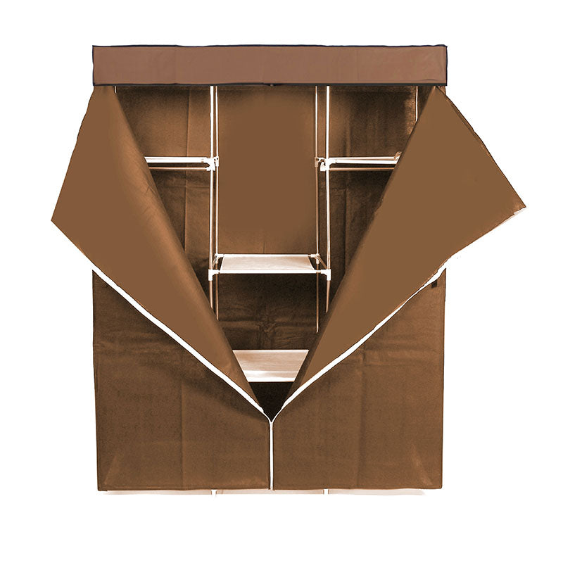 165 CM Multifunctional Fabric Clothes Storage Organizer with Hanging Rail Freestanding Clothing Closet for Clothes Bags Toys Shoes - Medaid International