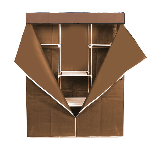 165 CM Multifunctional Fabric Clothes Storage Organizer with Hanging Rail Freestanding Clothing Closet for Clothes Bags Toys Shoes - Medaid International