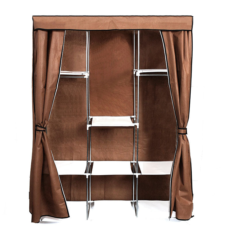 165 CM Multifunctional Fabric Clothes Storage Organizer with Hanging Rail Freestanding Clothing Closet for Clothes Bags Toys Shoes - Medaid International