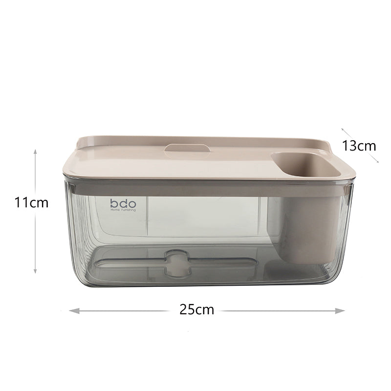25 CM, Wall Mounted Waterproof Self Adhesive Tissue Paper Dispenser with Storage Compartment for Bathroom - Medaid