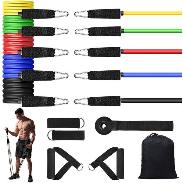 Exercice Resistance Bands Kit With Door Anchor (11PC BAND SET) - Medaid