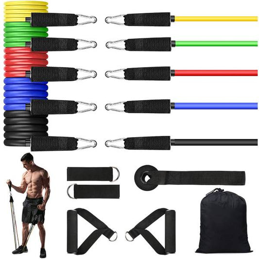Exercice Resistance Bands Kit With Door Anchor (11PC BAND SET) - Medaid