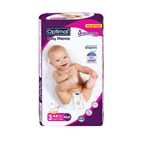 OPTIMAL Baby Diaper (3)  (4-9Kg) - 44 Pcs - Medaid International
