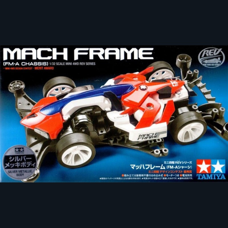 1/32 Mini 4WD REV Mach Frame Silver Metallic Special (FM-A Chassis) - Medaid International