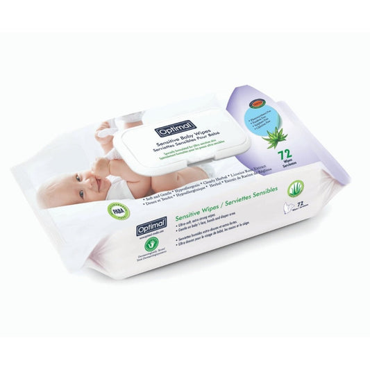 Optimal Clearly Herbal Sensitive Skin Baby Wipes With Plastic Lid - Medaid