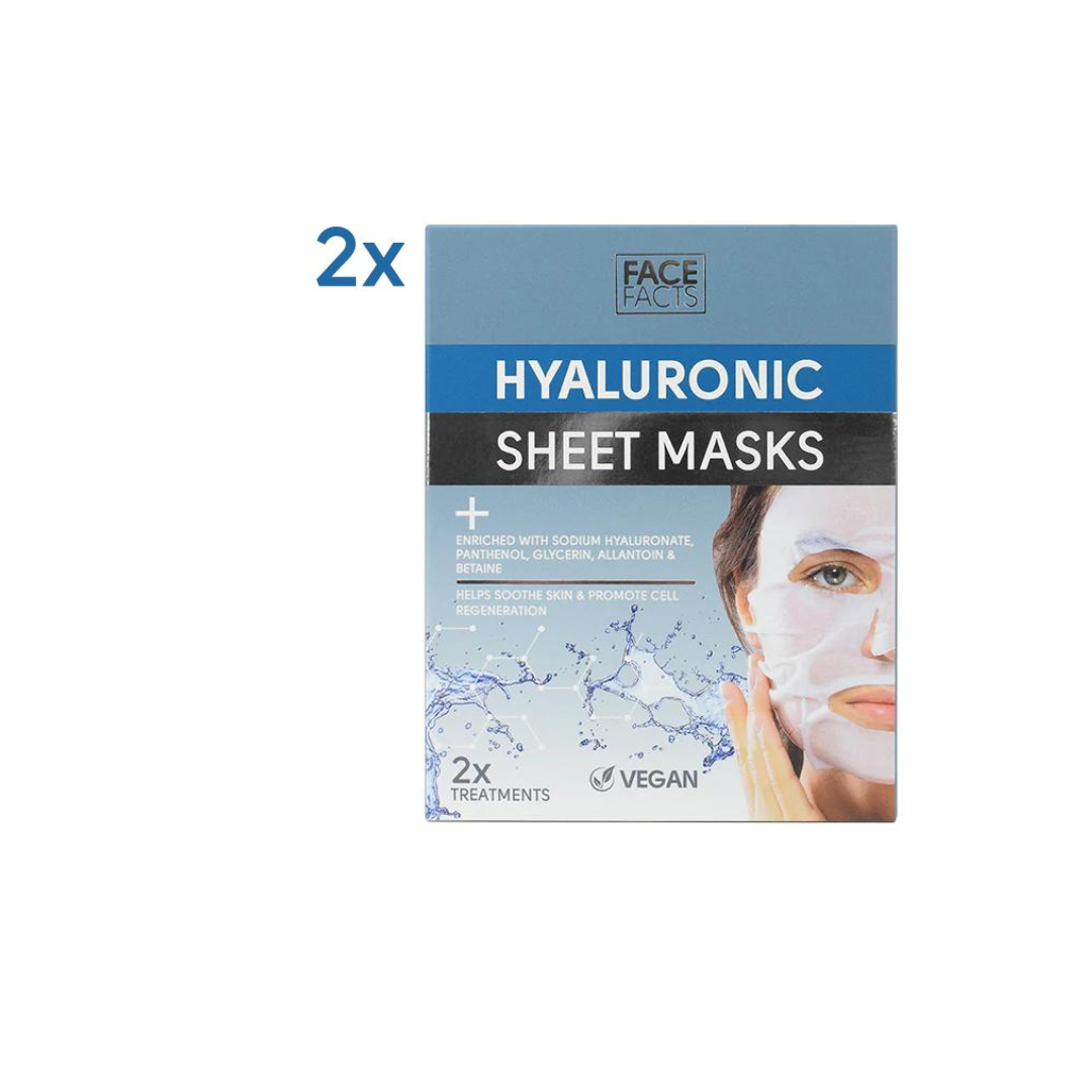 Face Facts Hyaluronic Sheet Mask 2x 20ml - Medaid International