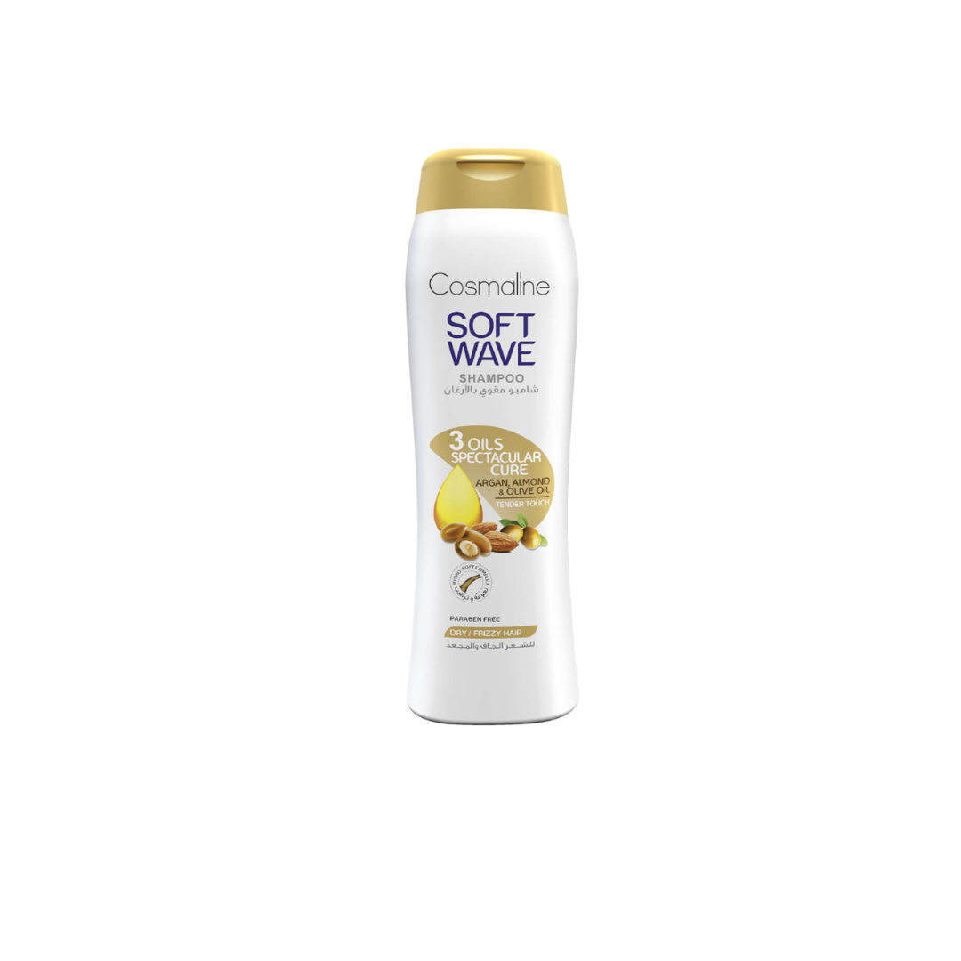 Cosmaline Soft Wave 3 Oils Spectacular Cure Shampoo Dry/Frizzy Hair 400ml - Medaid International