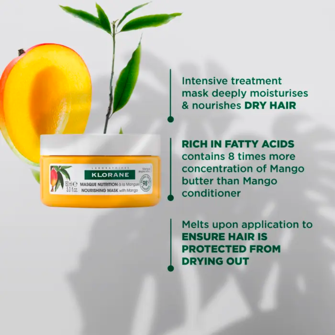 Klorane Mask With Mango Butter For Dry Hair 150ml - Medaid International