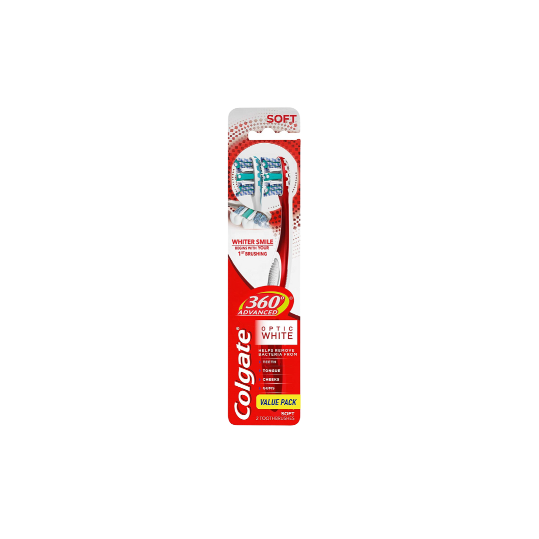 Colgate 360 Optic White Whitening advanced Toothbrush Buy 1 Get 1 Free - Medaid International