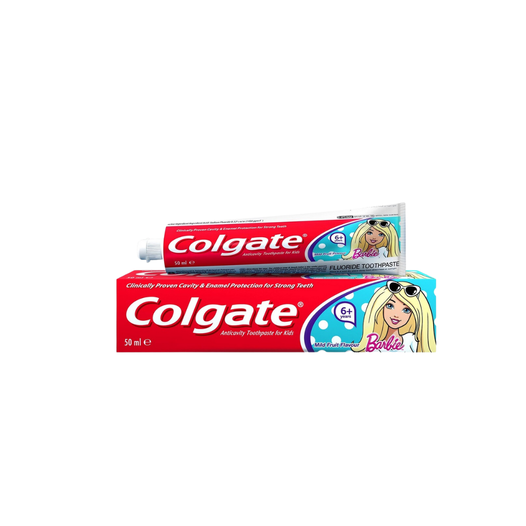 Colgate Kids Girls Fluoride 6+ Barbie Toothpaste 50ml - Medaid International