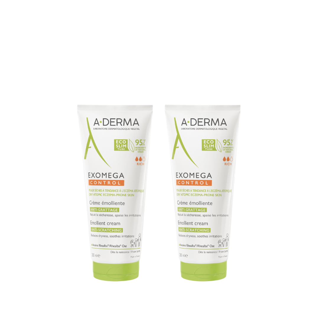 A-Derma Exomega Control Anti-Scratching Emollient 200ml (1+1) Bundle - Medaid