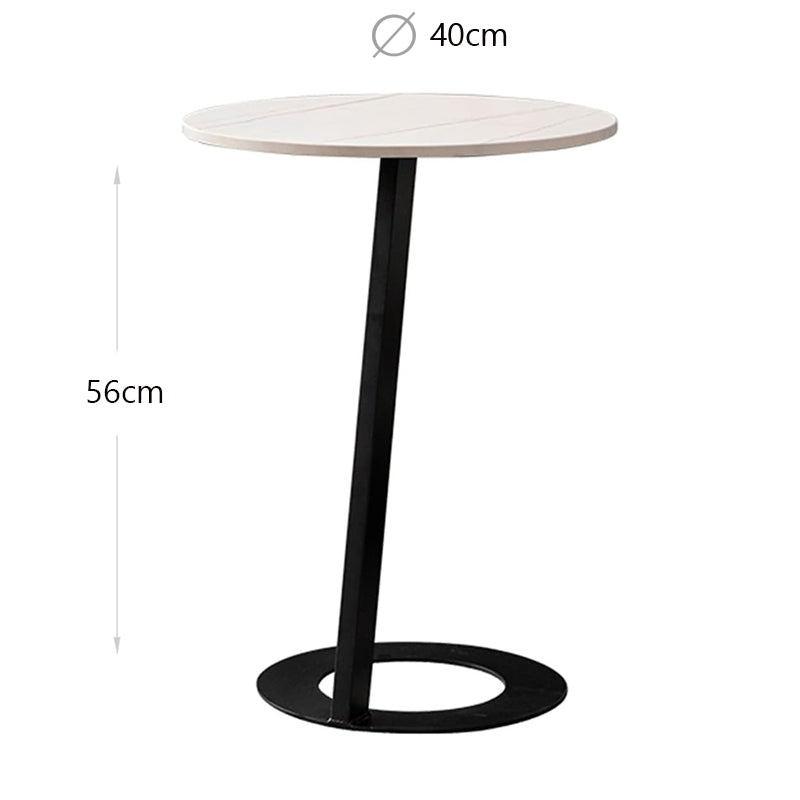 40 CM, Pillar Side Table with Marble Top, Coffee Table for Living Room, Guest Room, Bedroom - Medaid International