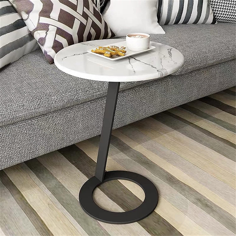 40 CM, Pillar Side Table with Marble Top, Coffee Table for Living Room, Guest Room, Bedroom - Medaid International