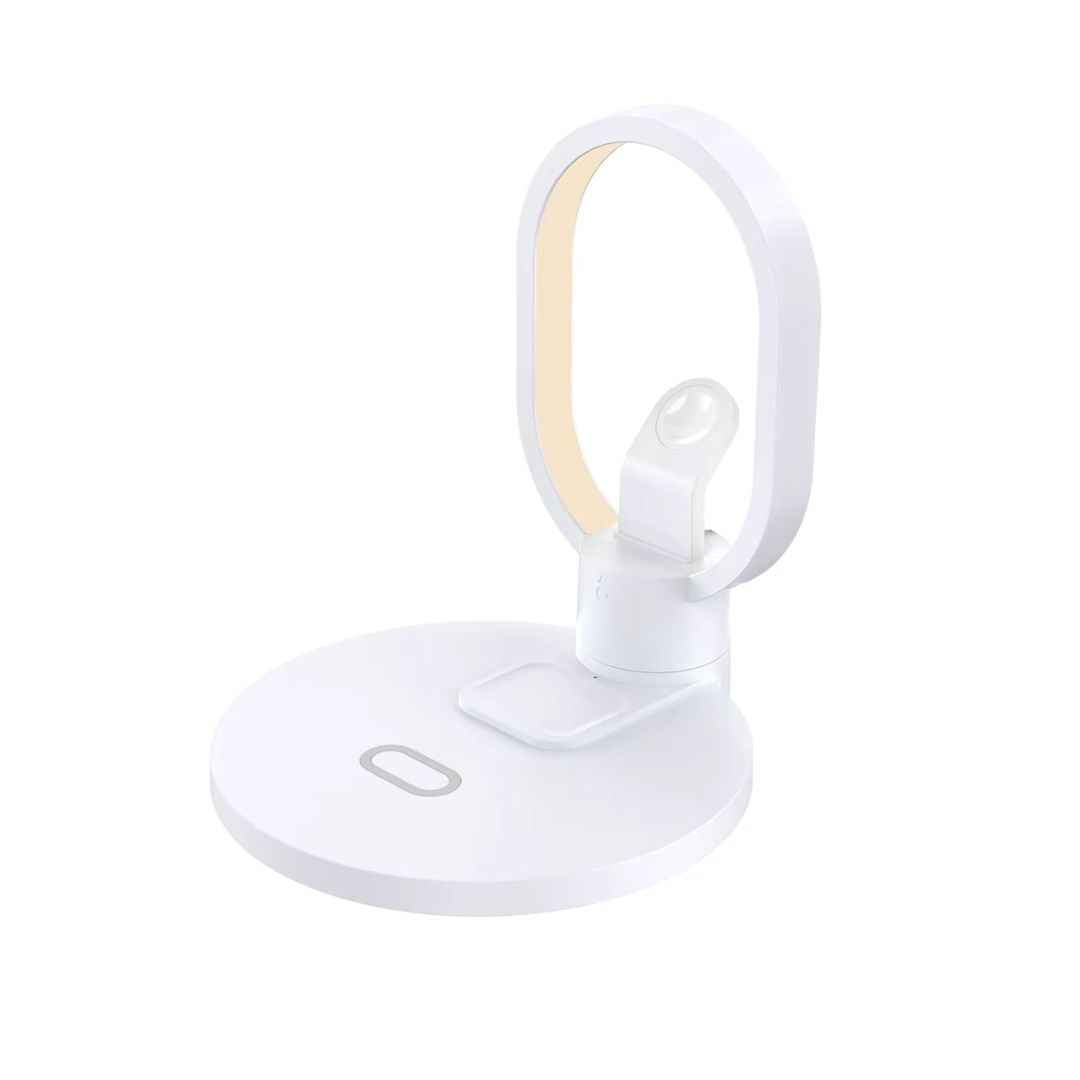 4 in 1 Night Light Wireless Charger for Apple Watch Airpods 15W Fast Charging Station White - Medaid International