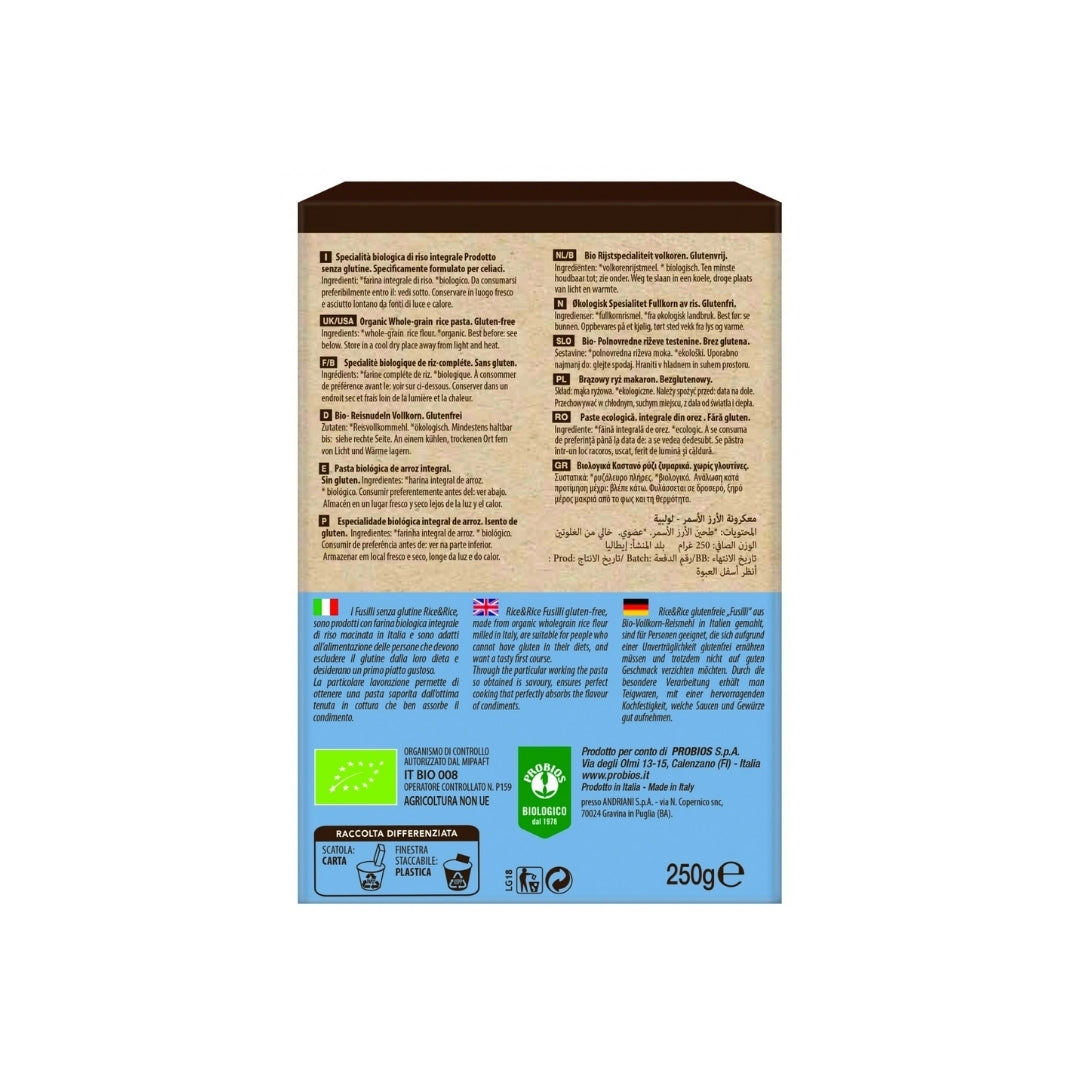 Rice&Rice Organic Whole Rice Fusilli