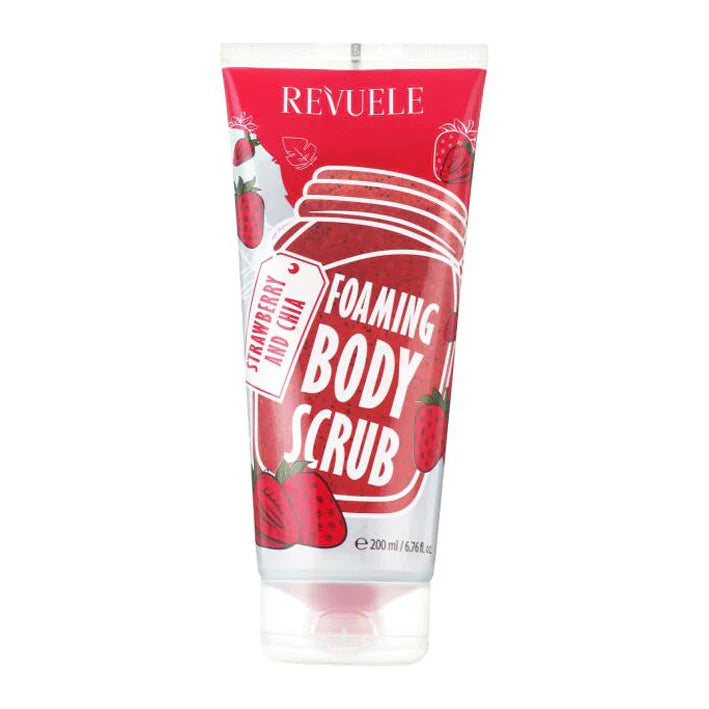REVUELE FOAMING BODY SCRUB Strawberry and Chia 200ml - Medaid International