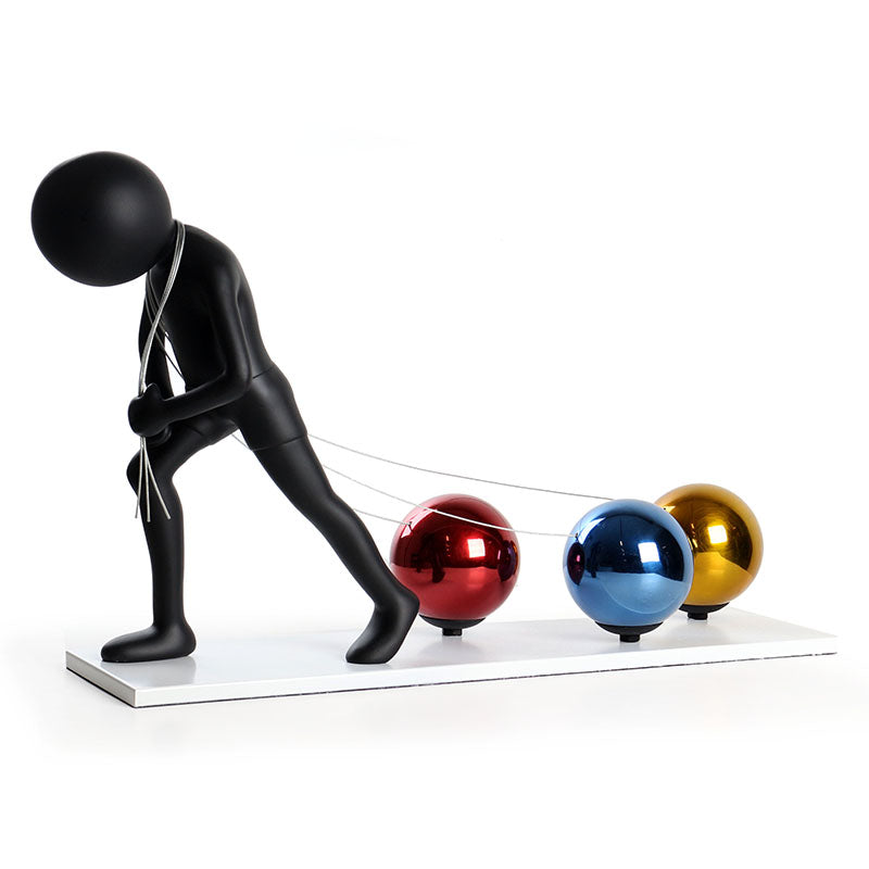 60 CM Resin Simple Creative Figure Pulling Ball Sculpture Ornament for Shopping Mall Hotel Home Decoration - Medaid International