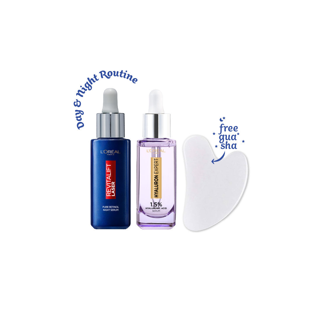 FREE Gua Sha with L'Oreal Hyluron Expert Serum + Retinol Night Serum - Medaid