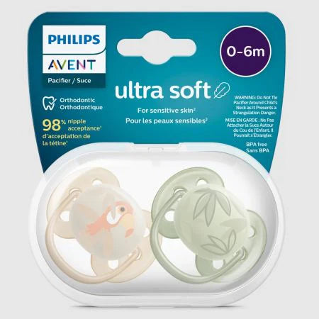 avent 2 ultra soft deco soother 0-6m - boy 091/09