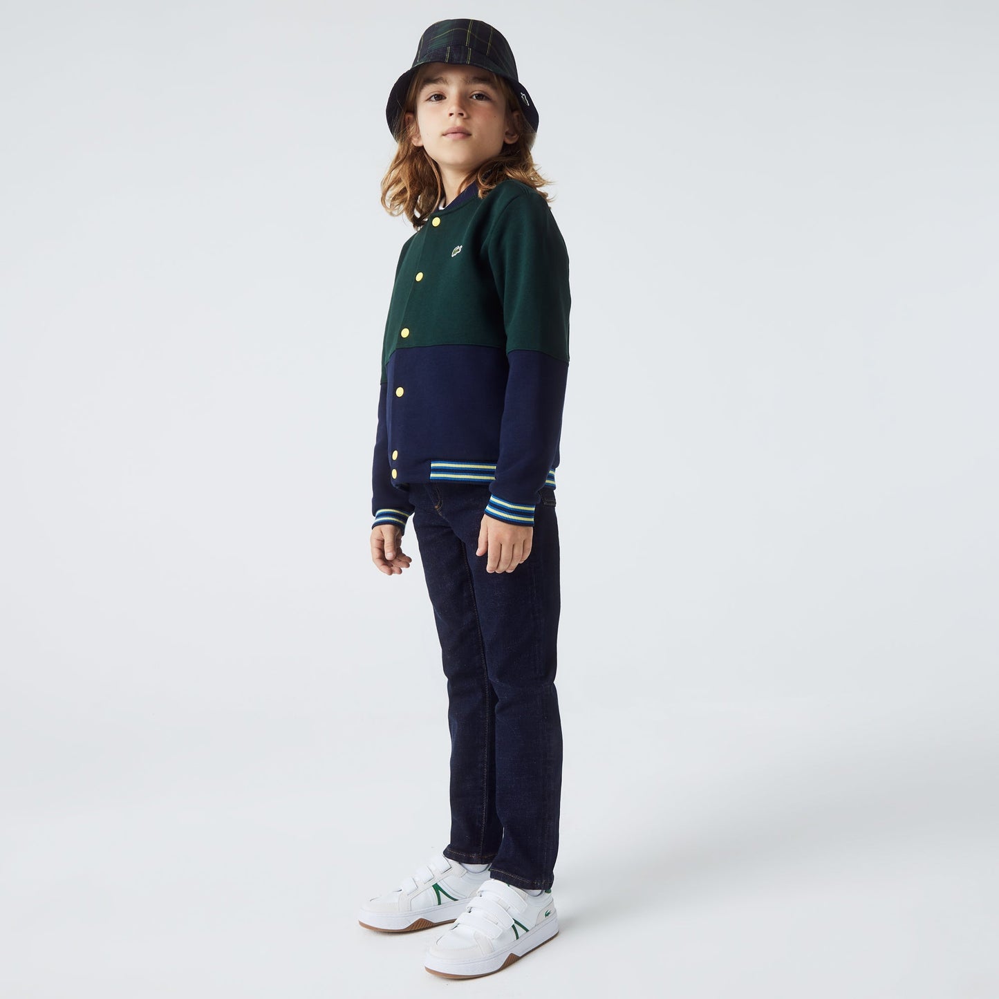 Boys' Lacoste Striped Organic Cotton Varsity Jacket - SJ9773 - Medaid International