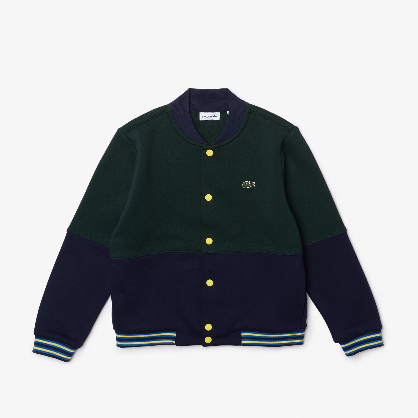 Boys' Lacoste Striped Organic Cotton Varsity Jacket - SJ9773 - Medaid International