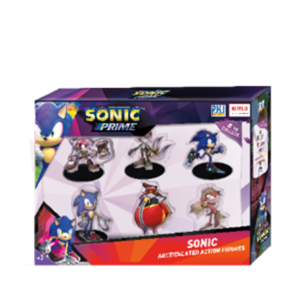Sonic The Hedgehog 6 Pack Articulated Action Figures - Medaid International