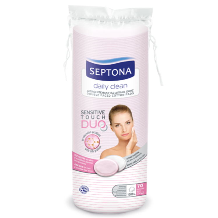 Septona Round Cotton Pads Sensitive Touch 70Pcs - Medaid International