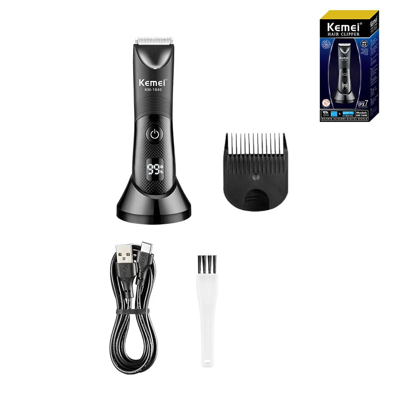 Waterproof Body Groomer With Skin Friendly Blades Kemei Hair Trimmer KM-1840 - Medaid International