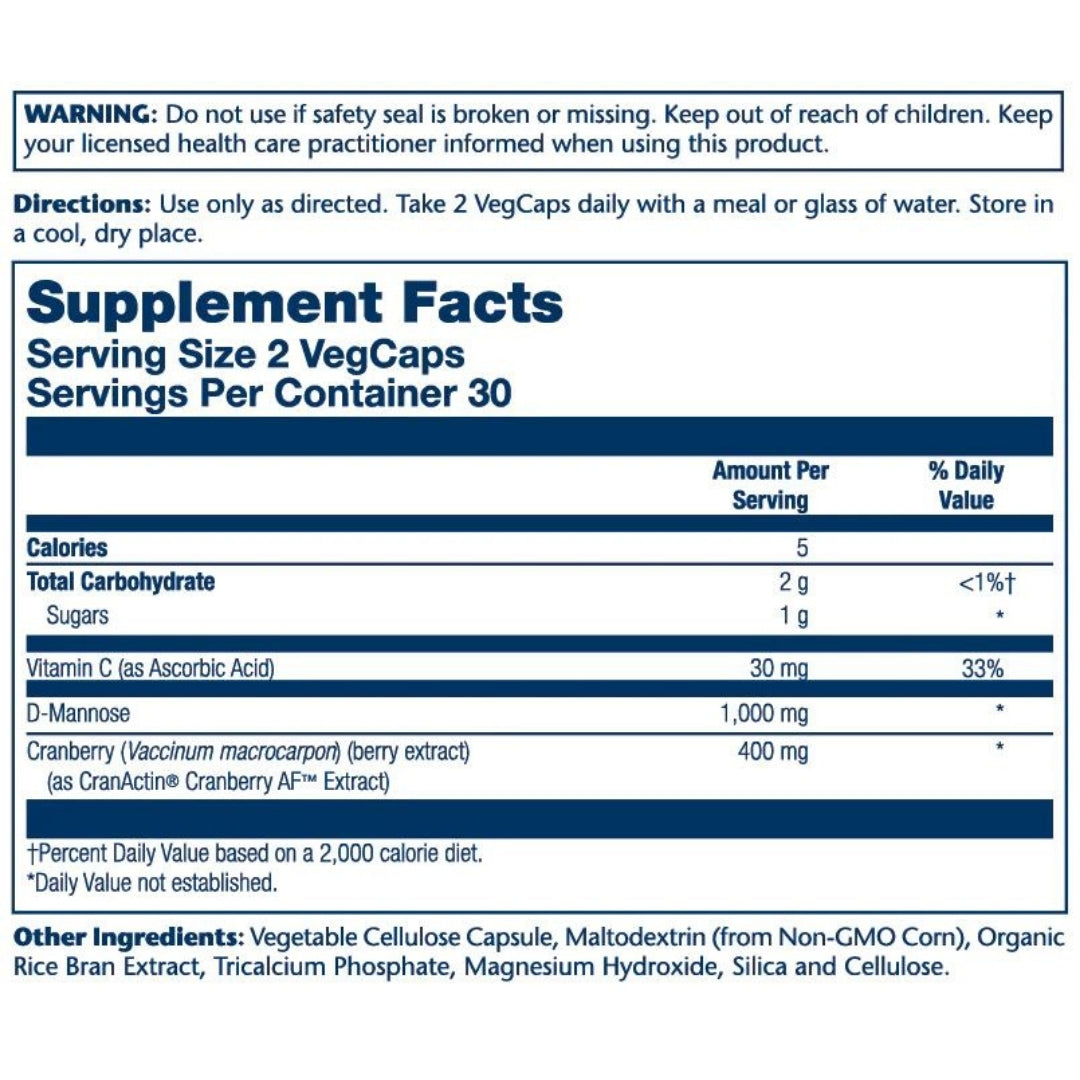 D-Mannose With CranActin® 1000mg - Medaid International