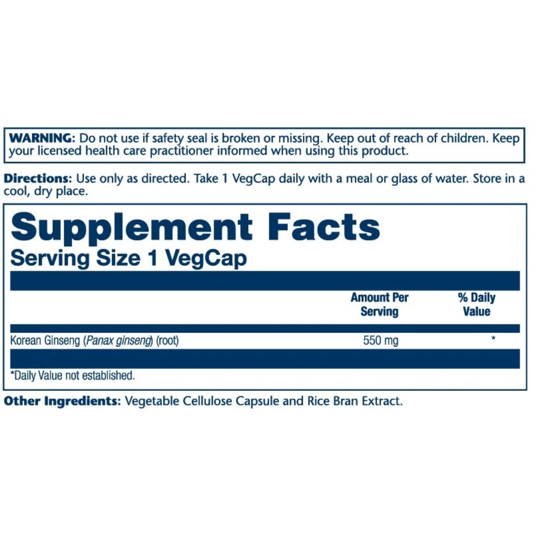 Korean Ginseng Root 550mg - Medaid International