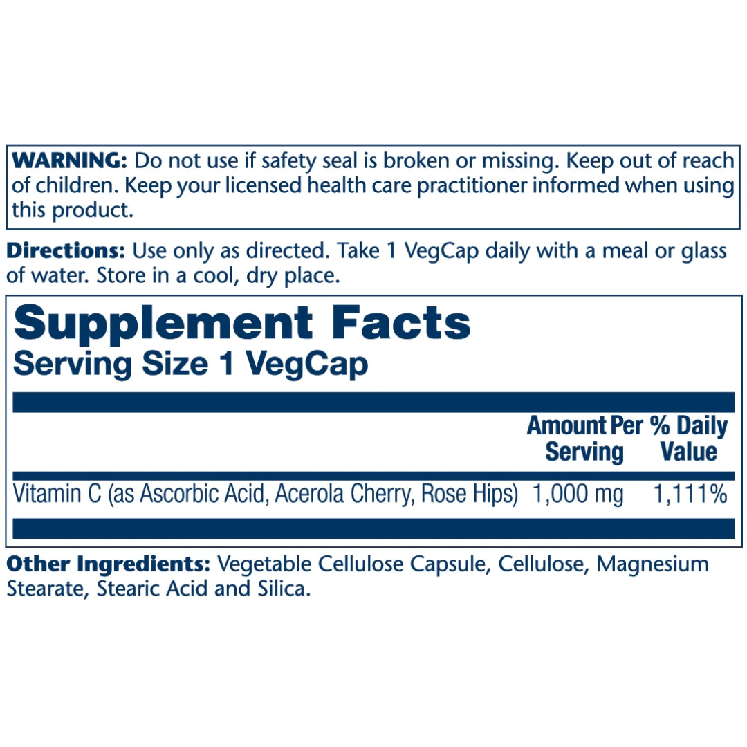 Vitamin C With Rose Hips & Acerola 1000mg - Medaid International