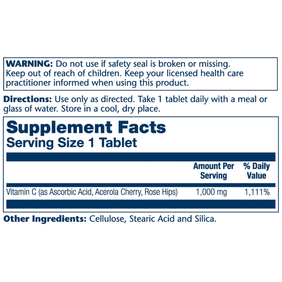 Vitamin C With Rose Hip & Acerola 1000mg - Medaid International