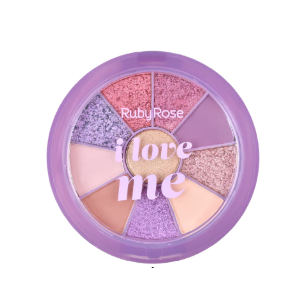 -35% Ruby rose round eyeshadow and highlighter palette i love me #8 HB-1075 - Medaid International
