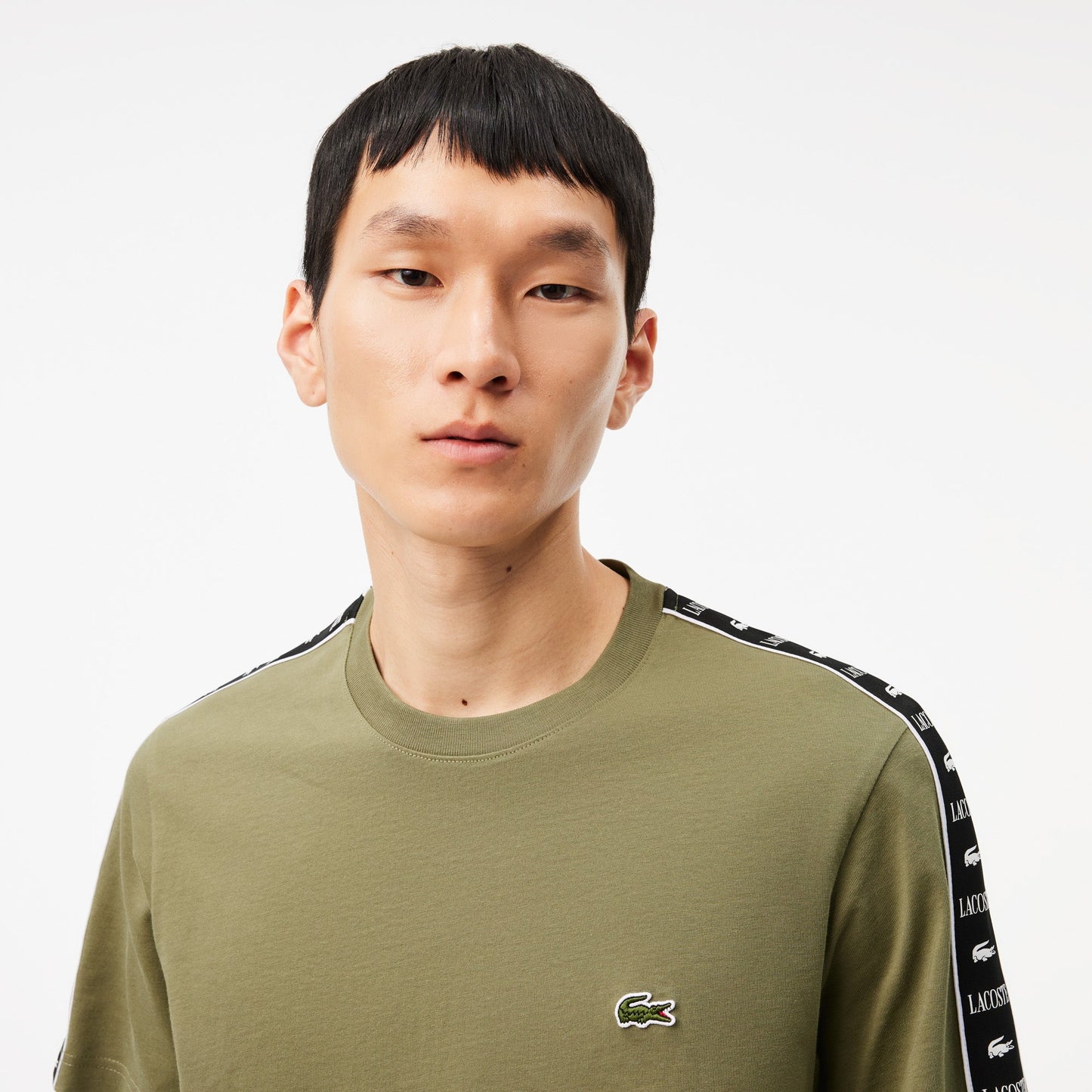 Lacoste logo stripe cotton t-shirt th7404-bmy-lebanon - Medaid