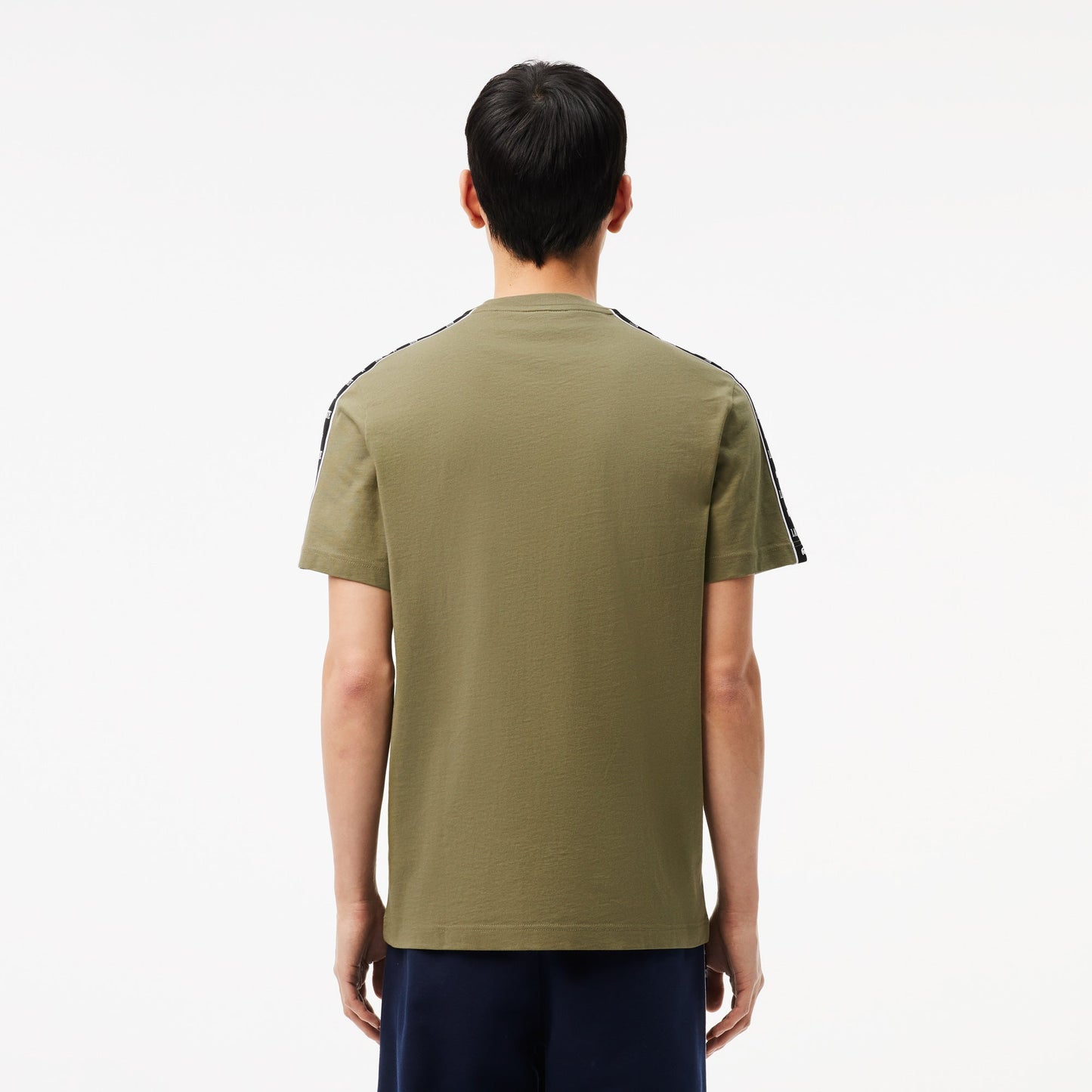Lacoste logo stripe cotton t-shirt th7404-bmy-lebanon - Medaid
