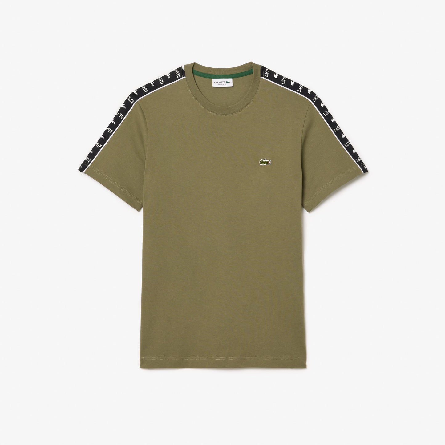 Lacoste logo stripe cotton t-shirt th7404-bmy-lebanon - Medaid