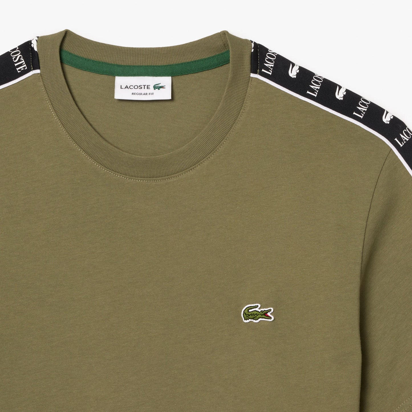 Lacoste logo stripe cotton t-shirt th7404-bmy-lebanon - Medaid