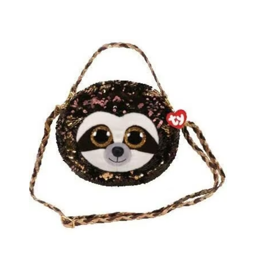 Ty Fashion Sequin Dangler Brown 8" Purse - Dangler th Sloth - Medaid International