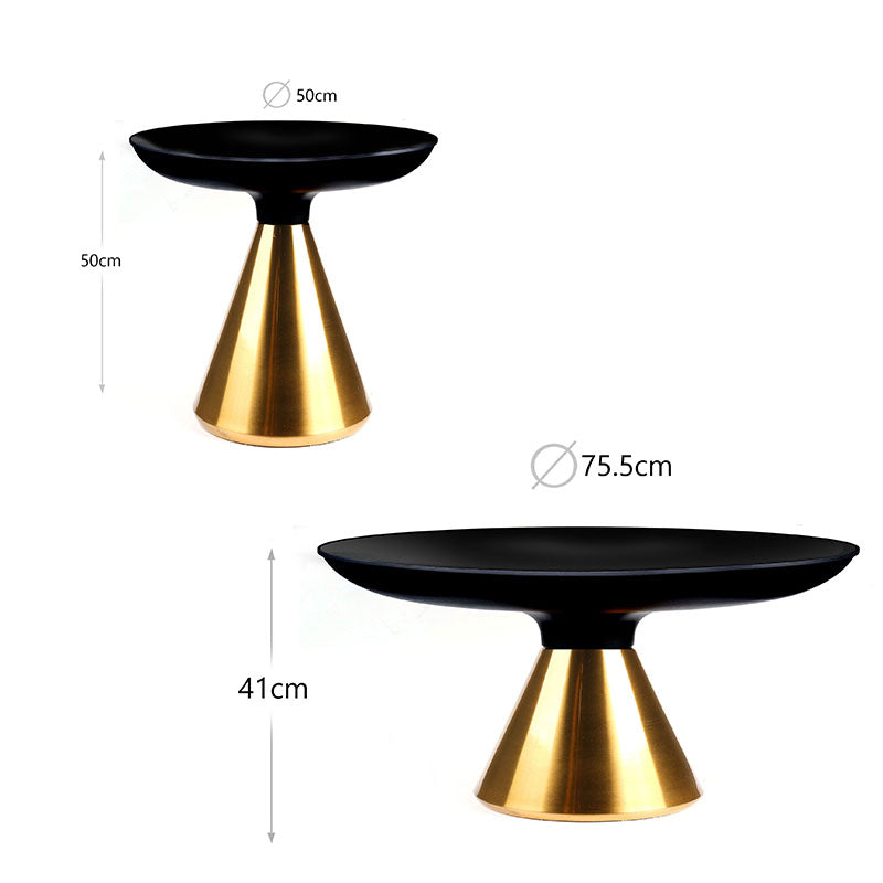 Tempered Glass Top Coffee Table with Stainless Steel Base, Side Table for Living Room, Guest Room, Bedroom - Small - Medaid International