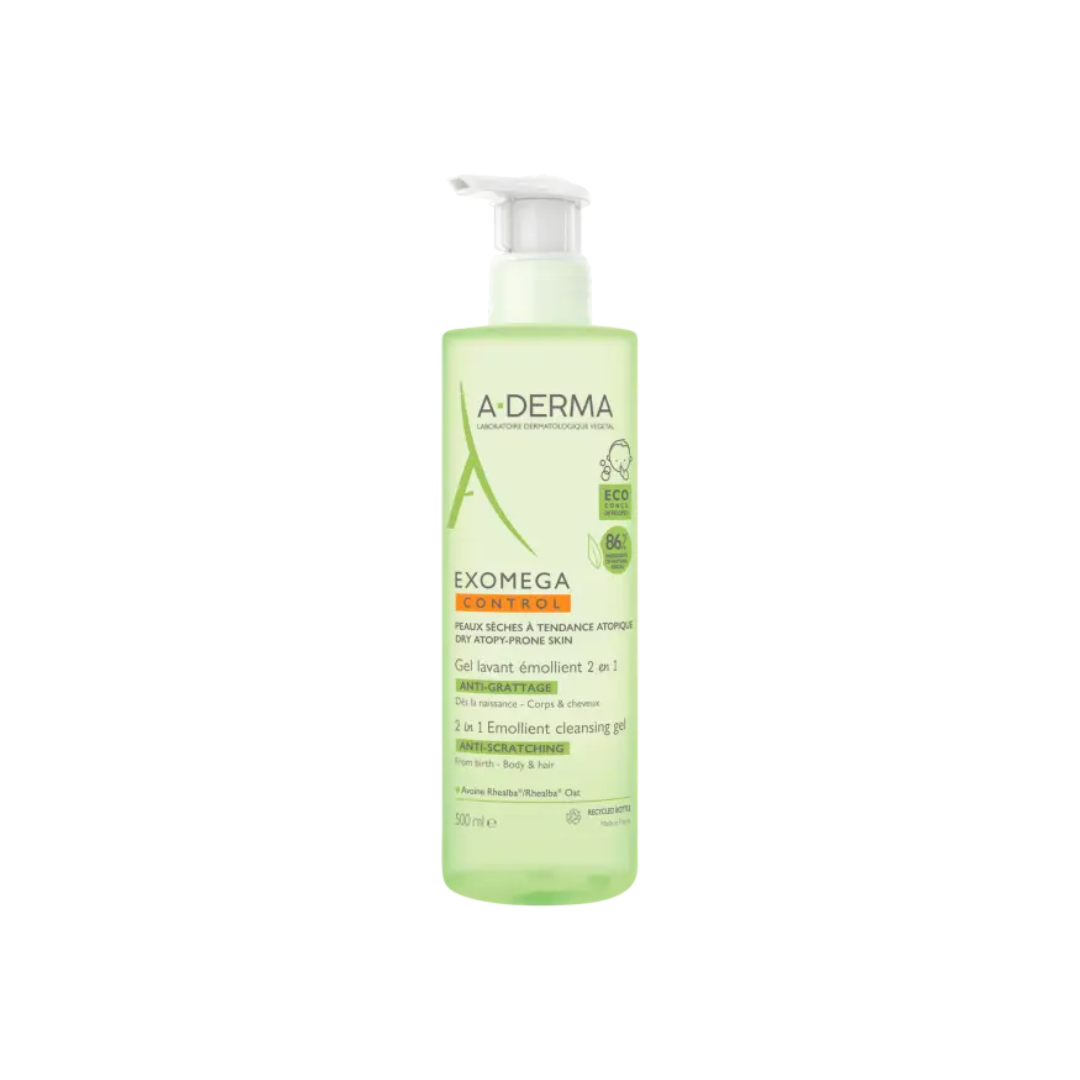 A-Derma Exomega Control Gel 2In1 For Eczema Prone Skin 500ml - Medaid