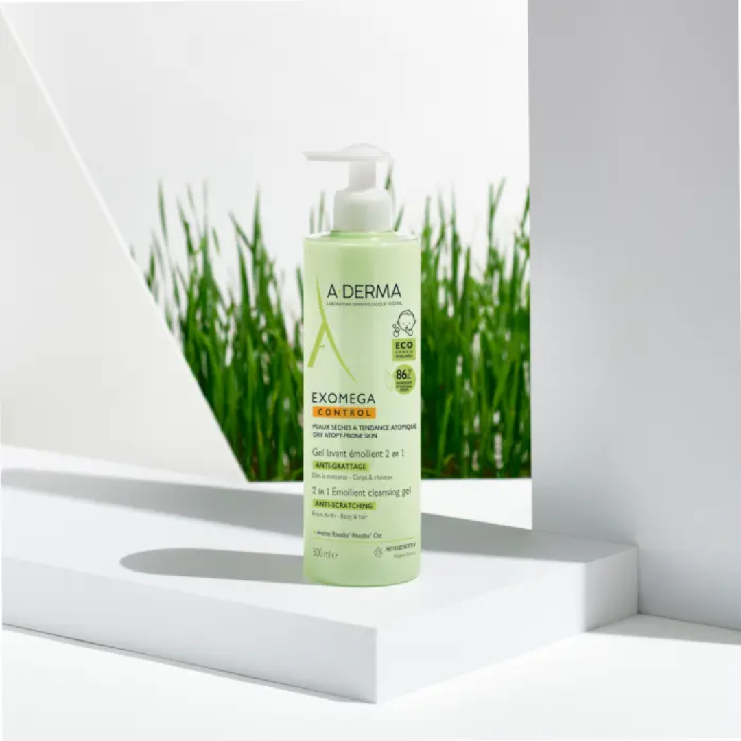 A-Derma Exomega Control Gel 2In1 For Eczema Prone Skin 500ml - Medaid