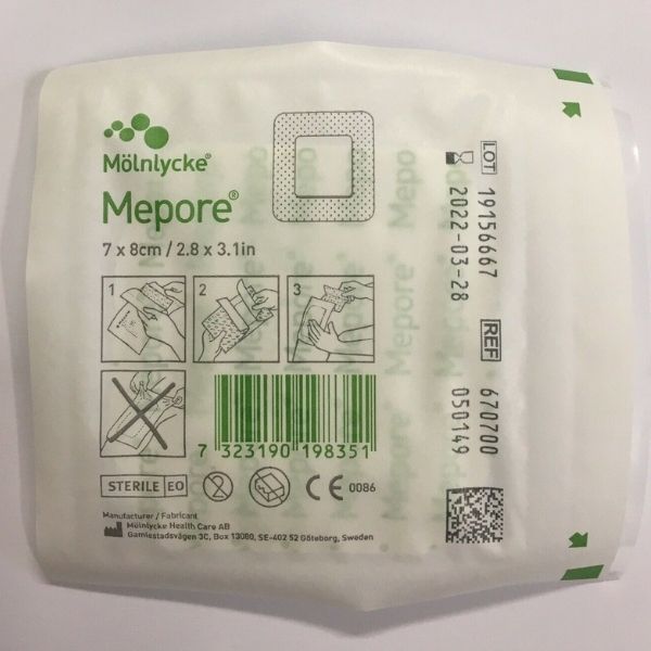 Mepore - Dressings Adhesive Cuts First Aid 7 x 8cm - Medaid