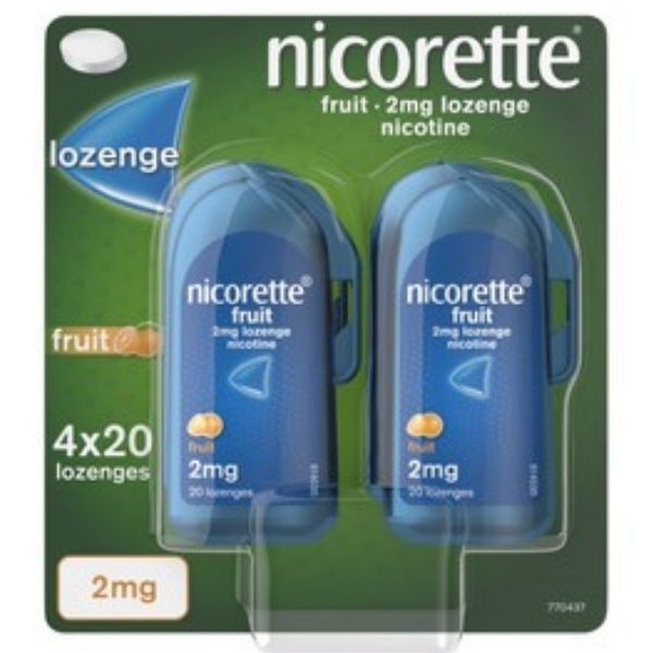 Nicorette - Fruit 2mg Lozenges 4 X 20 - Medaid International