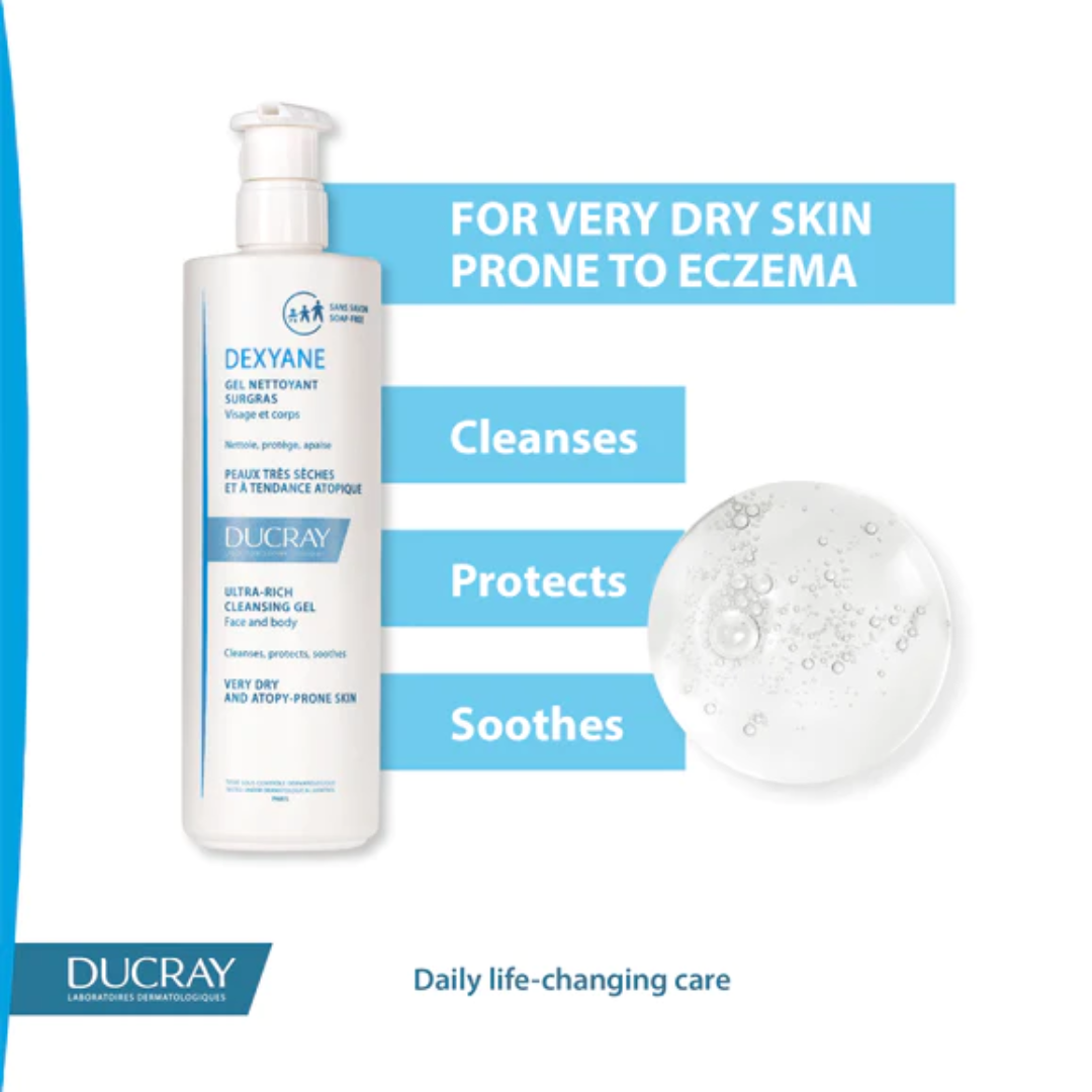 Ducray Dexyane Ultra-Rich Cleansing Gel For Eczema And Atopic Dermatitis 400ml - Medaid