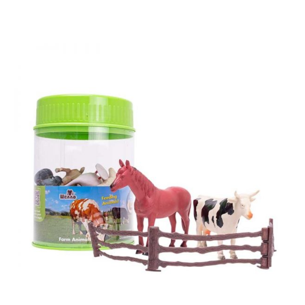 Farm Animals 14 Pcs In 9.5 Height Tube Playset - Medaid International