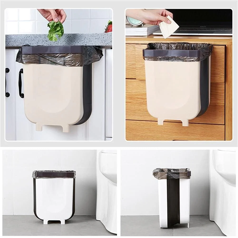 Kitchen Trash Can Hanging Foldable Home Sanitary Bin Cabinet Door Wall Mounted Storage - Medaid International