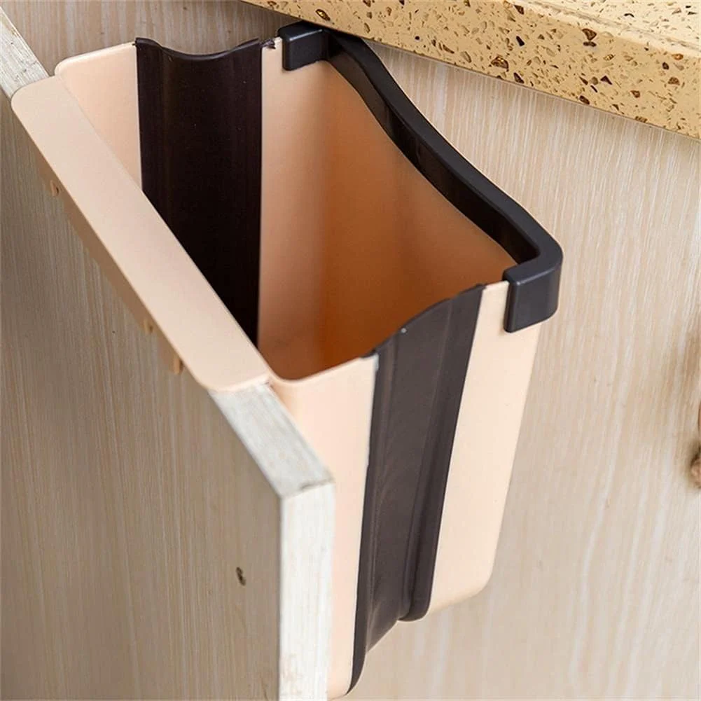Kitchen Trash Can Hanging Foldable Home Sanitary Bin Cabinet Door Wall Mounted Storage - Medaid International