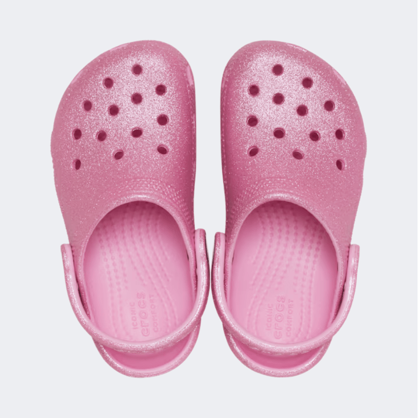 Crocs Toddler Classic Glitter Infant Lifestyle Clog Pink Tweed Glitter - Medaid International