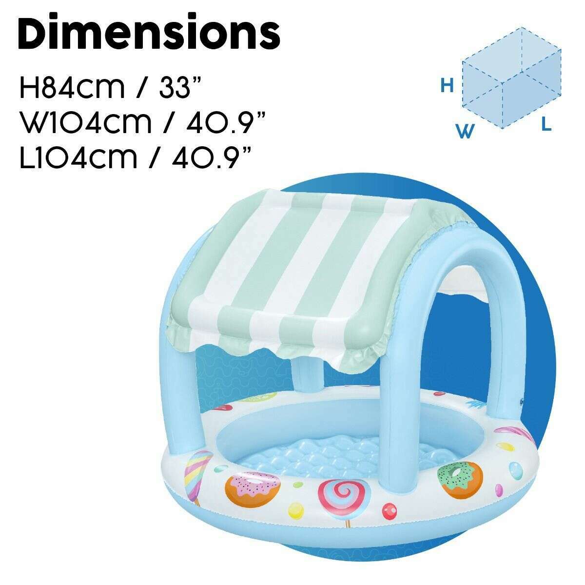 Sweet Shoppe Shaded Kiddie Pool - Medaid International